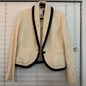Ralph Lauren Women's Blazer in Cream with Black Trim
